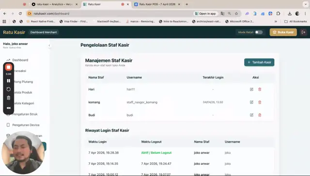 Cuplikan video Login Karyawan